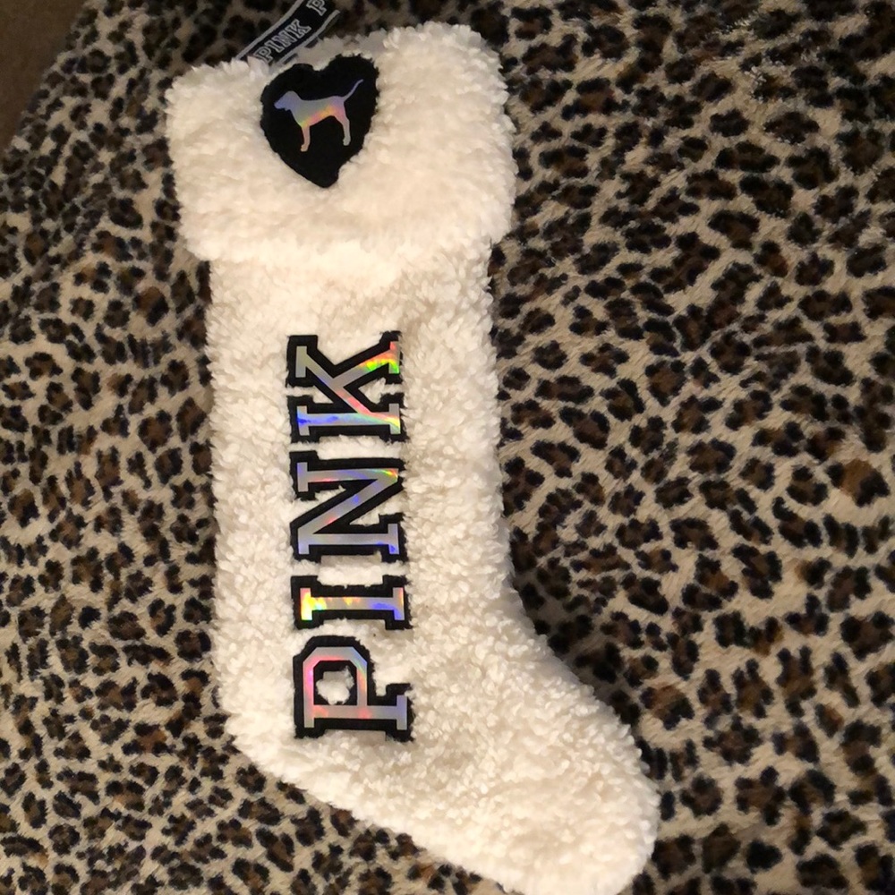 Pink holiday stocking